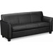 Basyx by HON Circulate Loveseat Sofa - Bonded Leather Black Seat - Bonded Leather Black Back