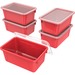 Storex Storage Bin - Cover - Red - 1 Each