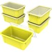 Storex Storage Bin - Cover - Yellow - 1 Each