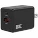 Blu Element BEWCA20WB Wall Charger Dual USB-C 20W PD and USB-A Black - 20 W - 120 V AC, 230 V AC Input - 5 V DC, 9 V DC, 12 V DC Output - 3 A - Black