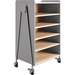 Safco Whiffle Typical 3 Double 48" - 4 Shelf - 4 Casters - Laminate, High Pressure Laminate (HPL), Particleboard, Polyvinyl Chloride (PVC) - x 48" Height - Gray