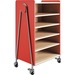Safco Whiffle Typical 3 Double 48" - 4 Shelf - 4 Casters - Laminate, High Pressure Laminate (HPL), Particleboard, Polyvinyl Chloride (PVC) - x 48" Height - Red