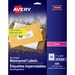 Avery® Multipurpose Label - 2 5/8" Width x 1" Length - Permanent Adhesive - Rectangle - Laser - White - Film - 30 / Sheet - 10 Total Sheets - 300 Total Label(s) - 300 / Pack - Tear Resistant, Chemical Resistant, Smudge Proof, Heat Resistant, Cold Resi