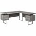 Monarch Specialties Computer Desk - 70"L / Dark Taupe Left OR Right Facing - Dark Taupe L-shaped, Reclaimed Wood Top - Silver Base - Contemporary/Modern Style - 3 Drawers - 3 Legs - 198 lb (89.81 kg) Capacity - 71" (1803.40 mm) Table Top Length x 71" (1803.40 mm) Table Top Depth - 30" (762 mm) Height - Computer, Storage, Home Office, Office, File - Assembly Required - Dark Taupe, Reclaimed Wood - Particleboard, Laminate, MDF, Metal, Rubberwood - Metal Base Material - 1 Each