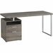 Monarch Specialties Computer Desk - 60"L / Dark Taupe / Silver Metal - Dark Taupe Rectangle, Laminated Top - Silver Base - Contemporary/Modern Style - 2 Drawers - 5 Legs - 80 lb (36.29 kg) Capacity - 60" (1524 mm) Table Top Length x 23.7" (601.98 mm) Table Top Depth - 30" (762 mm) Height - Computer, Home Office, Writing, Laptop, Office, File, Document, Folder, Room, Storage - Assembly Required - Dark Taupe, Reclaimed Wood - Particleboard, Laminate, MDF, Metal, Rubberwood - Metal Frame Mater