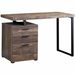Monarch Specialties Computer Desk - 48"L / Brown Reclaimed Wood / Black Metal - Brown Rectangle, Reclaimed Wood, Laminated Top - Black Base - Contemporary/Modern Style - 3 Drawers - 6 Legs - 90 lb (40.82 kg) Capacity - 47.2" (1198.88 mm) Table Top Length x 23.7" (601.98 mm) Table Top Depth - 30" (762 mm) Height - Computer, Storage, Home Office, Office, Writing, Laptop, File, Room - Assembly Required - Brown Reclaimed Wood Look - Particleboard, Laminate, MDF, Metal, Rubberwood - Metal Base M