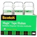 Scotch Magic Invisible Tape - 36 yd (32.9 m) Length x 0.75" (19 mm) Width - Dispenser Included - 3 / Pack