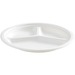 Eco Guardian 10" 3-Compartment Round Compostable Plates - Microwave Safe - 10" (254 mm) Diameter - White - Fiber Body - 50 / Pack