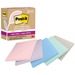 Post-it Recycled Super Sticky Notes - 70 - 3" x 3" - Square - 70 Sheets per Pad - Wanderlust Pastels - Adhesive - 5 / Pack - Recycled
