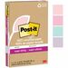 Post-it Super Sticky Adhesive Note - 4" x 6" - Rectangle - 45 Sheets per Pad - Ruled - Wanderlust Pastels - Repositionable, Recyclable - 4 / Pack - Recycled