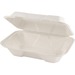Eco Guardian 9" x 6" x 3" Fibre Hinged Lid Containers - Food - Microwave Safe - Oven Safe - Sugarcane Fiber Body - 50 / Pack