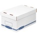 Bankers Box Organizers Storage Boxes - External Dimensions: 6.5" Height - Medium Duty - Single/Double Wall - Stackable - White, Blue - For Storage - Recycled - 1 Each