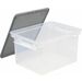 Storex Storage Case - External Dimensions: 14.5" Width x 20" Depth x 11.5"Height - 35.02 L - Media Size Supported: Letter - Heavy Duty - Stackable - Plastic - Gray, Clear - For Document, Folder, File - 1 Each