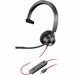 Plantronics Blackwire 3310, USB-A Headset - Mono - USB Type A - Wired - 32 Ohm - 20 Hz - 20 kHz - Over-the-head - Monaural - Supra-aural - Noise Cancelling Microphone