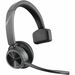 Poly Voyager 4300 UC 4310-M Headset - Mono - USB Type A - Wired/Wireless - Bluetooth - 164 ft - 20 Hz - 20 kHz - Over-the-head - Monaural - Ear-cup - 4.9 ft Cable - Noise Cancelling Microphone