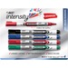 BIC Intensity Advanced Dry Erase Markers, Fine Point, Assorted Colours, 4-Count Pack, Dry Erase Markers for College Supplies and School Supplies - Fine, Bold Marker Point - 4.2 mm Marker Point Size - Chisel Marker Point Style - Black, Blue, Green, Red Liq