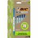 BIC Ecolutions Clic Stic Blue Ballpoint Pens, Medium Point (1.0 mm), 10-Count Pack, Retractable Ball Point Pens Made from 78% Recycled Plastic - Medium Pen Point - 1 mm Pen Point Size - Retractable - Blue - Semi Clear Barrel - 10 Pack