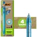 BIC Ecolutions Ocean-Bound Ball Pens, Medium Point (1.0 mm), 4-Count Pack, Blue Ink Pens Made from 78% Ocean-Bound Recycled Plastic - Medium Pen Point - 1 mm Pen Point Size - Retractable - Blue - 4 / Pack