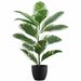 Monarch Specialties Artificial Plant - 27"H / Indoor Rubber in a 5" Pot - Ficus Elastica - Stem - Pot1 Each