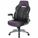 OSP Furniture Black Leather Gaming Chair - Leather, Faux Leather - Black, Purple