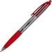 Integra Rubber Grip Retractable Pens - Medium Pen Point - 1 mm Pen Point Size - Retractable - Red - Red Barrel - 12 / Box