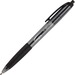 Integra Rubber Grip Retractable Pens - Medium Pen Point - 1 mm Pen Point Size - Retractable - Black - Black Barrel - 12 / Box