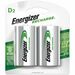Energizer NiMH e2 Rechargeable D Batteries - For Multipurpose - Battery Rechargeable - D - 2200 mAh - 2 / Pack