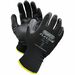 RONCO Nitrile Palm Coated Polyester Gloves - Grease, Oil, Abrasion, Blade Cut Protection - Nitrile Coating - 8 Size Number - Medium Size - Polyester - Black, Gray - Lightweight, Flexible, Grease Resistant, Corrosion Resistance, Oil Resistant, Abrasion Resistant, Breathable, Elastic Wrist, Tear Resistant, Puncture Resistant, Cut Resistant - For Manufacturing, Assembling, Maintenance, Warehouse, Inventory, Engineering, Packing, Inspection - 144 Case - 12 / Pack