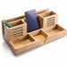 Officemate Desktop Organizer - 7 Compartment(s) - 5.2" (132.08 mm) Height x 14" (355.60 mm) Width x 8.6" (218.44 mm) Depth - Natural Wood Grain - Bamboo - 1 / Each