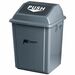 M2 Professional 25 L EZ-Push Garbage Container with Lid - Push Door Opening - 25 L Capacity - Square - Manual - For Commercial, Indoor, Institutional - Durable, Sturdy, Rugged, Removable Lid, Handle - Plastic - Gray - 1 / Each