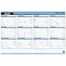 ACCO Yearly Laminated Reversable Wall Calendar, 24" x 36" , Bilingual - Yearly, Monthly, Weekly - 12 Month - January 2026 to December 2026 - 36" (914.40 mm) x 24" (609.60 mm) Sheet Size - Wall Mount - Blue - Paper Cover - 1 Each