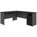 BeStar Table Desk - Melamine L-shaped Top - 2 Drawers - 100 lb (45.36 kg) Capacity - 14" (355.60 mm) Table Top Width x 17.3" (439.42 mm) Table Top Depth x 1" (25.40 mm) Table Top Thickness - 7.5" (190.50 mm) Height - Commercial, Keyboard - Assembly Required - Black, Bark Gray - Particleboard - Laminate, High Density Particleboard (HDP) Top Material - 1 Each