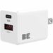 Blu Element BEWCA20WW Wall Charger Dual USB-C 20W PD and USB A White - 20 W - 120 V AC, 230 V AC Input - 5 V DC, 9 V DC, 12 V DC Output - 3 A - White
