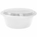 Chef Elite Plastic Containers with Lids - 32oz - Round - White - Food - Dishwasher Safe - Microwave Safe - White - Plastic Body - Round - 50 / Pack
