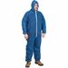 Zenith Hooded Coveralls, Medium, Blue, Polypropylene - Recommended for: Food Processing, Laboratory, Pharmaceutical, Warehouse, Maintenance, Manufacturing, Assembly, Dust - Medium - Liquid, Dust, Particulate Protection - Zipper Closure - Polypropylene - D