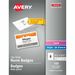 Avery® Laser, Inkjet Badge Insert - White - 3 1/2" x 2 1/4" - 100 / Box - Durable, Reusable, Printable