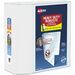 Avery® Heavy-Duty View Binders with Locking One Touch Slant Rings - 5" Binder Capacity - Letter - 8 1/2" x 11" Sheet Size - 1050 Sheet Capacity - 3 x D-Ring Fastener(s) - 4 Internal Pocket(s) - Chipboard, Poly - White - Recycled - Clear Overlay, Locki