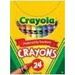 Crayola Tuck Box Crayon - 3.63" (92.08 mm) Length - 0.31" (7.94 mm) Diameter - Assorted - 24 / Pack