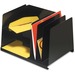 MMF Horizontal/Vertical File Organizer - 6 Compartment(s) - 8.8" Height x 15" Width x 11" DepthDesktop - Non-skid Base, Chip Resistant - Black - Steel - 1 Each