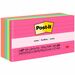 Post-it Notes Original Lined Notepads - Poptimistic Color Collection - 500 - 3" x 5" - Rectangle - 100 Sheets per Pad - Ruled - Power Pink, Acid Lime, Aqua Splash, Vital Orange, Guava - Paper - Self-adhesive, Repositionable - 5 / Pack