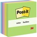 Post-it Notes - Floral Fantasy Color Collection - 500 - 3" x 3" - Square - 100 Sheets per Pad - Unruled - Limeade, Blue Paradise, Citron, Positively Pink, Iris Infusion - Paper - Self-adhesive, Repositionable - 5 / Pack