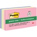 Post-it Greener Notes - Sweet Sprinkles Color Collection - 500 - 3" x 5" - Rectangle - 100 Sheets per Pad - Unruled - Positively Pink, Pink Salt, Canary Yellow, Fresh Mint, Moonstone - Paper - Self-adhesive, Repositionable - 5 / Pack - Recycled