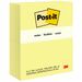 Post-it® Notes Original Notepads - 3" x 5" - Rectangle - 100 Sheets per Pad - Unruled - Canary Yellow - Paper - Self-adhesive, Repositionable - 12 / Pack