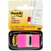 Post-it® Standard Tape Flags - 50 x Bright Pink - 1" x 1.75" - Bright Pink - Removable, Self-adhesive - 1 / Pack