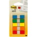 Post-it® Flags in Portable Dispenser - 20 x Blue, 20 x Green, 20 x Orange, 20 x Red, 20 x Yellow - 0.50" x 1.75" - Rectangle - Unruled - Blue, Red, Orange, Green, Yellow, Assorted - Removable, Self-adhesive - 100 / Pack