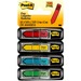 Post-it® 1/2"W Arrow Message Flags - 4 Dispensers - 30 x Yellow, 30 x Blue, 30 x Red, 30 x Green - 0.50" x 1.75" - Rectangle, Arrow - Unruled - "SIGN HERE" - Blue, Green, Red, Yellow, Assorted - Removable, Self-adhesive - 120 / Pack