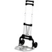 Safco Stow-Away Hand Truck - Telescopic Handle - 49.90 kg Capacity - 4 Casters - 5" (127 mm) Caster Size - Aluminum - x 16.3" Width x 25" Depth x 39.5" Height - Aluminum Frame - Silver, Black - 1 Each