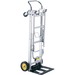 Safco HideAway Convertible Hand Truck - 181.44 kg Capacity - 4 Casters - 6" (152.40 mm), 3" (76.20 mm) Caster Size - Aluminum - x 15.5" Width x 43" Depth x 36" Height - Silver - 1 Each