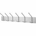 Safco 6-Hook Contemporary Steel Coat Hooks - 6 Hooks - 4.54 kg Capacity - for Garment - Steel - Silver - 1 Each