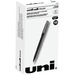 uniball&trade; Roller Rollerball Pen - Fine Pen Point - 0.7 mm Pen Point Size - Black - Black Stainless Steel Barrel - 1 Dozen